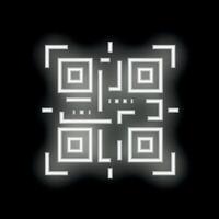 Neon qr code shining in the dark background vector