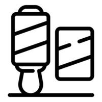 Lint roller removing dust and fuzz from fabric vector