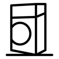 Laundry detergent package standing on a washing machine vector