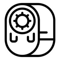 Water meter showing usage and control with settings icon, plumbing and consumption concept vector