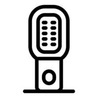 Modern wireless microphone with led display standing on a surface vector