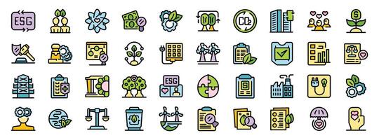 Environmental, social, and governance - esg - icons representing sustainable business practices vector