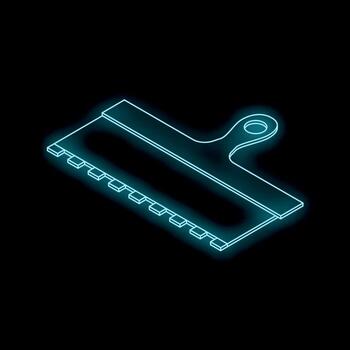 Neon blue glue applicator tool with teeth isometric view vector