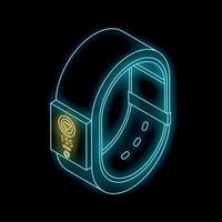 Smart watch showing heartbeat rate in isometric view vector
