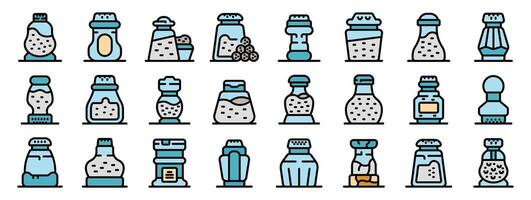 Salt and pepper shakers adding flavor to meals, a collection of culinary icons vector