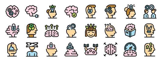 People developing mental skills, generating ideas and brainstorming, training and exercising brain vector