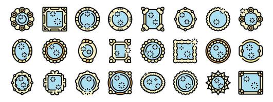 Sparkling clean mirrors reflecting light in various frames, a collection of pristine looking glasses vector