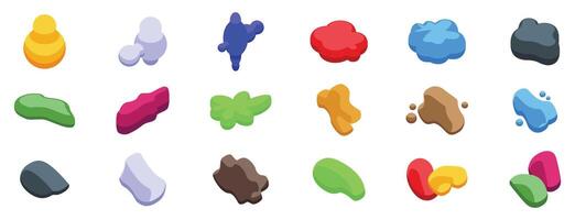 Vivid blob icon set. Colorful paint splats and blobs creating abstract shapes vector