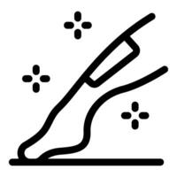 Leg shaving with razor in depilation process for smooth skin vector