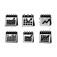 Calendar with Upward Trend - and Linocut Silhouette Design vector