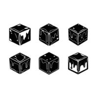 Caramel Cube Design with and Linocut Silhouette vector