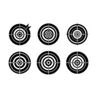 Bullseye Target and Linocut Silhouette Design vector