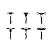 Corkscrew and Linocut Silhouette Design vector