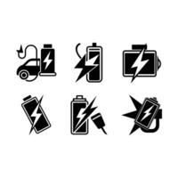 Fast-Charging and Linocut Silhouette Design vector
