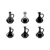Decanter Illustration - and Linocut Silhouette Design vector