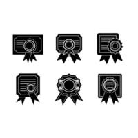 Certificate Design, , and Linocut Silhouette Illustration vector
