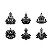 Dhanteras Design - and Linocut Silhouette Artwork vector