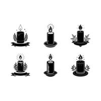 Candle Invitation - and Linocut Silhouette Design vector