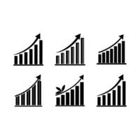 Growth Graph Illustration with and Linocut Silhouette Design vector
