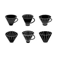 Coffee Filter Illustration - and Linocut Silhouette Design vector