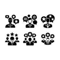 Customer Feedback - and Linocut Silhouette Design vector