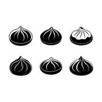 Dumpling - and Linocut Silhouette Design vector