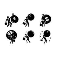 Debt and Linocut Silhouette DesignDebt and Linocut Silhouette Design vector