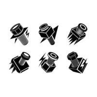 Charging Bolt - and Linocut Silhouette Design vector