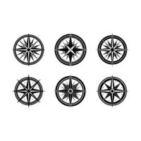 Compass - and Linocut Silhouette Design vector
