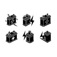 Battery Replacement Design with and Linocut Silhouette vector