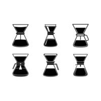 Chemex Coffee Maker Design - and Linocut Silhouette Style vector