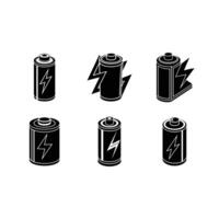 Battery Low Icon - and Linocut Silhouette Design vector
