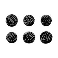 Chocolate Truffle and Linocut Silhouette Design vector