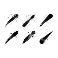 Comet Trail Firework - Linocut Silhouette Design vector
