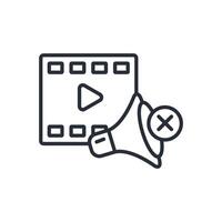 mute icon. .Editable stroke.linear style sign for use web design,logo.Symbol illustration. vector