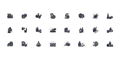 grocery icon set..Editable stroke.linear style sign for use web design,logo.Symbol illustration. vector
