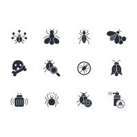 Pest control icon set..Editable stroke.linear style sign for use web design,logo.Symbol illustration. vector