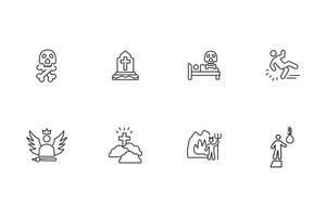 death icon set..Editable stroke.linear style sign for use web design,logo.Symbol illustration. vector