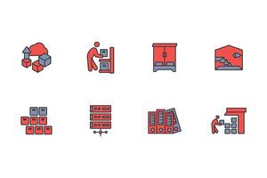 storage icon set..Editable stroke.linear style sign for use web design,logo.Symbol illustration. vector