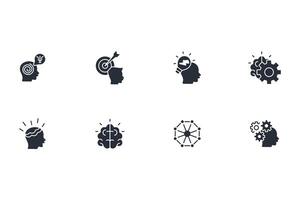 Brain icon set..Editable stroke.linear style sign for use web design,logo.Symbol illustration. vector