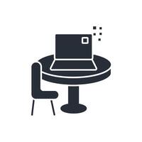 laptop icon. .Editable stroke.linear style sign for use web design,logo.Symbol illustration. vector