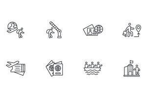 migration icon set..Editable stroke.linear style sign for use web design,logo.Symbol illustration. vector