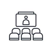 Cinema icon. .Editable stroke.linear style sign for use web design,logo.Symbol illustration. vector