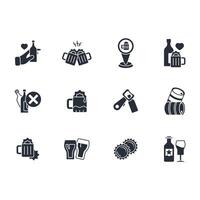Beer icon set..Editable stroke.linear style sign for use web design,logo.Symbol illustration. vector