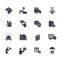 Food delivery icon set..Editable stroke.linear style sign for use web design,logo.Symbol illustration. vector