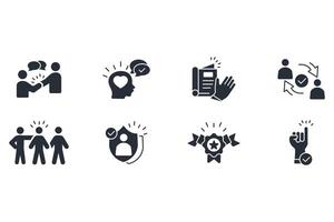 Trust icon set..Editable stroke.linear style sign for use web design,logo.Symbol illustration. vector
