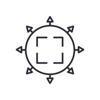 Full screen icon. .Editable stroke.linear style sign for use web design,logo.Symbol illustration. vector