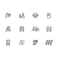 Altruism icon set..Editable stroke.linear style sign for use web design,logo.Symbol illustration. vector