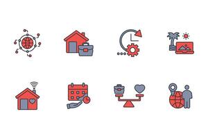 working from home icon set..Editable stroke.linear style sign for use web design,logo.Symbol illustration. vector