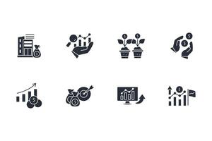 Stock market icon set..Editable stroke.linear style sign for use web design,logo.Symbol illustration. vector